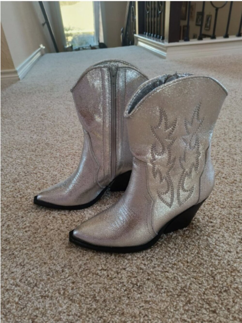 Womens Silver Booties-Size 8 (EU 38), NWT